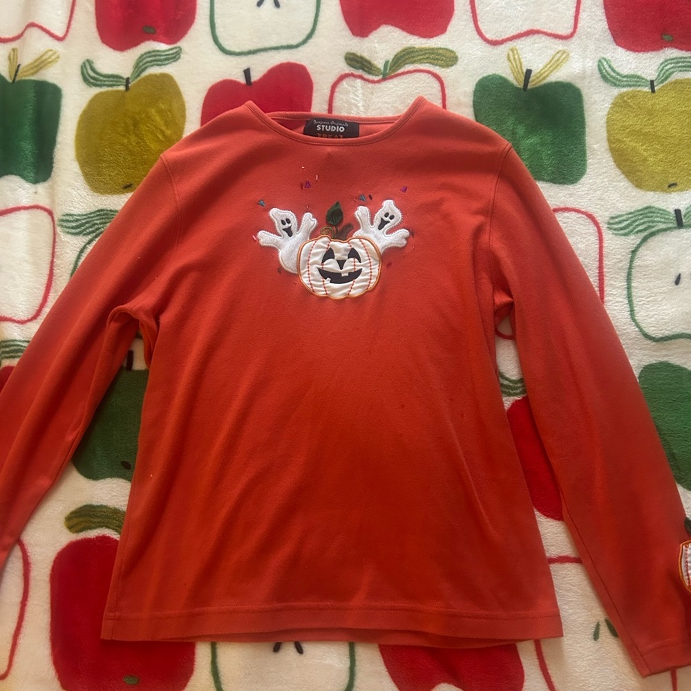 Halloween embroidered long sleeve top